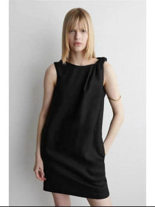Abito Mini Vintage da Donna a Trapezio in Lino con Nodo, Casual, Antipiega, Maniche Regolari, Nuova Collezione Estate 2026 - Product Image 3