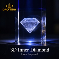 Trophée en cristal bleu, colonne de diamant gravée au laser 3D, plaque en cristal personnalisée pour la reconnaissance des employés, cérémonie annuelle d'entreprise