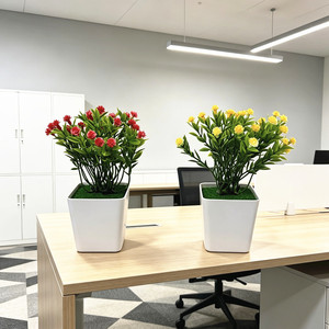 Paulon Artificial Baby's Breath <b>Potted</b> <b>Plant</b> 14cm High <b>Square</b> Pot Desk Decor Indoor Outdoor Greenery - Product Image 3