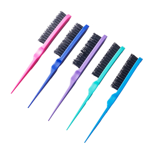 Commercio all'ingrosso spazzole per capelli di colore personalizzato pettine sottile linea strumenti per lo Styling stuzzicando dietro pettinatura spazzola per capelli tinti di capelli - Product Image 3