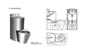 WC monobloc moderne en acier inoxydable à double chasse, personnalisé en gros par Top Factory, avec WC S-9111P(L/R/C) - Product Image 2