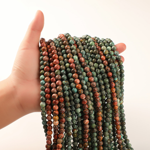 Perles rondes en <span class=keywords><strong>pierre</strong></span> <span class=keywords><strong>naturelle</strong></span> de 38cm en cristal de turquoise africaine perles en vrac pour la fabrication de bijoux <span class=keywords><strong>à</strong></span> bricoler soi-même 4 6 8 10 12mm vente en gros - Product Image 3