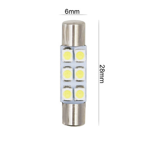 Car flathead double-pointed B6 29MM 3SMD T6 sun visor <b>light</b> <b>vanity</b> mirror <b>light</b> fuse <b>light</b> - Product Image 3