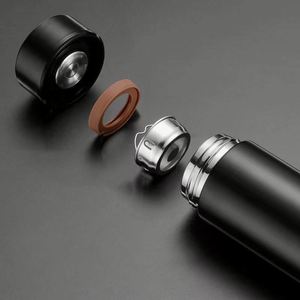 Bouteille d'eau en acier inoxydable à double paroi isolée sous vide avec affichage de la température, capacité de 500 ml, LED - Product Image 1