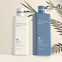 Bouteille de gel douche personnalisée de luxe de 500ml carré plat 800ml Bouteille de shampooing et de lotion pour soins capillaires bouteille à pompe de gel douche en plastique PET