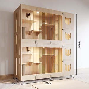 Vitrine d'exposition à trois étages pour l'élevage de chats avec un espace super spacieux, cage et nid pour chats, fournitures pour animaux de compagnie - Product Image 5