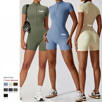 Nouvelle combinaison de sport une pièce pour femme, à fermeture éclair, séchage rapide, haute résistance, pour yoga et entraînement