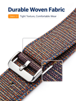 Nouvelle Arrivée Laihe - Bracelet de Montre Connectée de Luxe Sportif Respirant et Ajustable en Nylon Étanche 22mm avec Boucle Ardillon - Vente Chaude