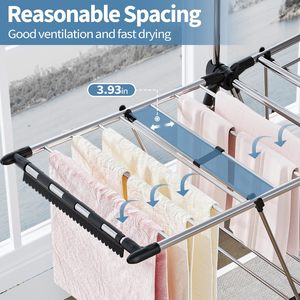 ราวตากผ้าเหล็กพับได้แบบมืออาชีพ ขนาด 14 เมตร สำหรับตากผ้าแห้ง - Product Image 5