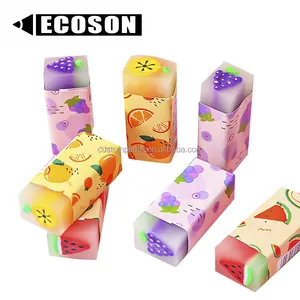 Wholesale Cute Fruit Erasers PVC Clear Scented Eraser School Supplies Stationery Gifts Eraser For Children