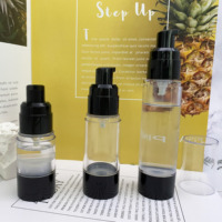 Flacon cosmétique vide rechargeable sans air noir avec pompe à lotion, 50 ml, 30 ml, 20 ml, flacon en plastique personnalisé pour crème pour le visage, crème pour les yeux