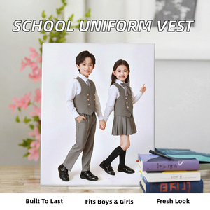 Ensemble uniforme scolaire unisexe pour enfants - Veste en viscose, jupe, t-shirt, pantalon de survêtement pour enfants - Product Image 2