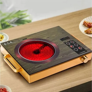 Placa de Cocción Portátil DON FELIZ Modelo SK3576, Superficie de Aluminio Metálico con Diseño de Madera Negra, 2200W, Cerámica Lisa, 4kg, Uso Doméstico - Product Image 2