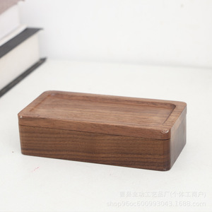 Walnut Wood Jewelry <b>Box</b> With Lid And Compartments 18L Storage For <b>Earrings</b> Necklaces Accessories Portable Solid Wood Organizer - Product Image 3