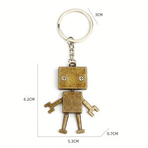 Porte-clés Rétro Robot en Carton Argenté, Figurine Arlen, Pendentif Métallique, Logo Gravé au Laser et Imprimé, Cadeau - Product Image 3