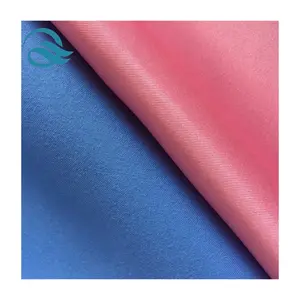 ผ้าโพลีเอสเตอร์100ผิวสีพีชผ้าทอลายทแยงเส้นใยไมโครไฟเบอร์สำหรับ75D * 150D สำหรับหมวกกันแดดและกางเกงชายหาด