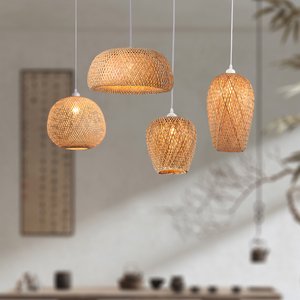 <span class=keywords><strong>Lustre</strong></span> Tissé en Bambou à Hauteur Réglable pour Restaurant Salon de Thé Hot Pot Restaurant Style Rétro Abat-Jour Tissage Créatif - Product Image 6