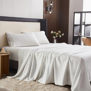Vente flash : Ensemble de draps rafraîchissants respirants en microfibre 100% polyester, 4 pièces, blanc, pour lit d'hôtel - Product Image 5