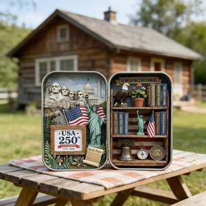 Diorama miniature pop-up en métal fait main, édition 250e anniversaire des États-Unis, objet de collection, cadeau - Product Image 3