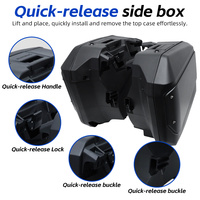 Ensemble de 3 valises à dégagement rapide pour moto Honda NT1100 : Top Case 50L et Sacoches latérales 33L 30L