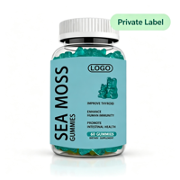 Gummies véganes personnalisées OEM à la mousse de mer, saveur fruitée, 60 unités, saveur baies, faible MOQ, supplément sous marque privée