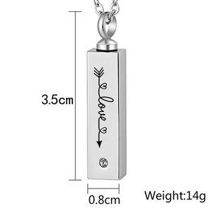 Kalung besi tahan karat personalisasi dengan liontin guci kremasi perhiasan abu trendi untuk tanda mata peringatan - Product Image 2