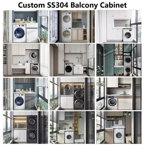 Fournisseur Armoire de balcon personnalisée en acier inoxydable 304 Armoire de rangement de balcon de haute qualité Unité de rangement de terrasse au design moderne - Product Image 4