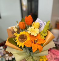 Bouquet au crochet exclusif de haute qualité, fleur tricotée à la main, calla romantique et chaleureuse, décoration d'intérieur, cadeau de fête