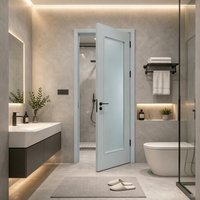 Porte intérieure en bois massif préfinie à charnières, laquée à base d'eau, faible teneur en COV, pour chambre à coucher, hôtel, style moderne