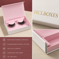 Boîte d'emballage pour cils en forme de livre pour présentation de marque de cils, logo personnalisé, commande en gros