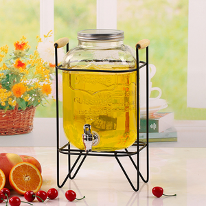 Công suất lớn 4L 5L 8L Mason Jar Dispenser Glass đồ uống container với thép không gỉ Spigot cho các bên sự kiện - Product Image 6