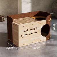 Canapé de luxe pour animaux de compagnie, lit pour animaux de compagnie en bois, motif rayé personnalisé, respirant, chaud, amovible, lavable, rembourrage en coton, chiens et chats, toutes saisons
