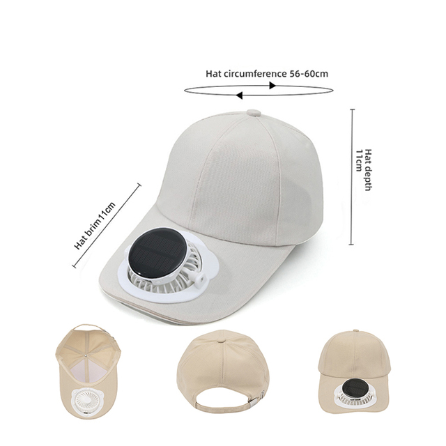 Customized Sun Solar Fan Cap Solar Power Hat Cap With Cooling Fan