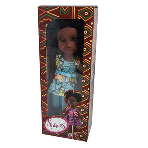 Poupée africaine noire impression couleur fenêtre emballage boîte cadeau ondulé durable pour le transport et l'affichage - Product Image 1