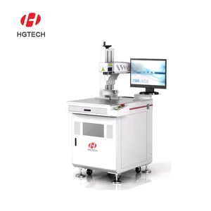 HGTECH 30W 50W Raycus JPT fiber laser marker optional rotary gold steel engraving cutting laser marking machine for metal