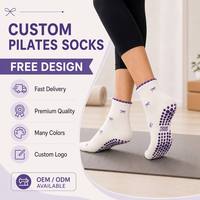 Chaussettes de yoga antidérapantes personnalisées OEM pour femmes, chaussettes de sport antibactériennes pour jeunes avec logo personnalisé et grip, écologiques