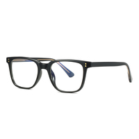 Montura Óptica Clásica Vintage Cuadrada de Acetato Ligera, Moderna, Chic y Minimalista para Mujeres y Hombres, para Uso Diario en la Oficina y el Trabajo