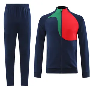 Wholesale Latest National TeamLong Sleeve Football Jacket Set Thailand Quality Full zipper Portugal Tracksuit For men