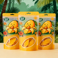 Sachet alimentaire personnalisable à fenêtre, autoportant, refermable, en aluminium, pour bonbons, pommes, mangues et fruits secs