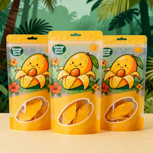 Sachet alimentaire personnalisable à fenêtre, autoportant, refermable, en aluminium, pour bonbons, pommes, mangues et fruits secs - Product Image 2