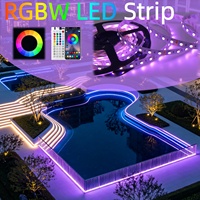 Bande LED RGBW SMD5050 DC24V, contrôle intelligent RGBW, changement automatique, 84 LED/m, 12 mm, bande lumineuse décorative pour la maison, les fêtes, les bars, les festivals