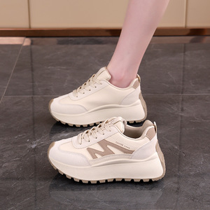 Spring 2026 New Fashion Thick-Topped High-Heeled Trendy <b>Letter</b>-Design Versatile Women's Casual Shoes for Exercise - Product Image 6