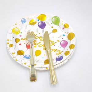 <b>Disposable</b> paper <b>plates</b>, Hanlin balloons, party paper cups, bowls, <b>plates</b>, party dinner <b>plates</b>, handmade birthday cake <b>plates</b> - Product Image 2