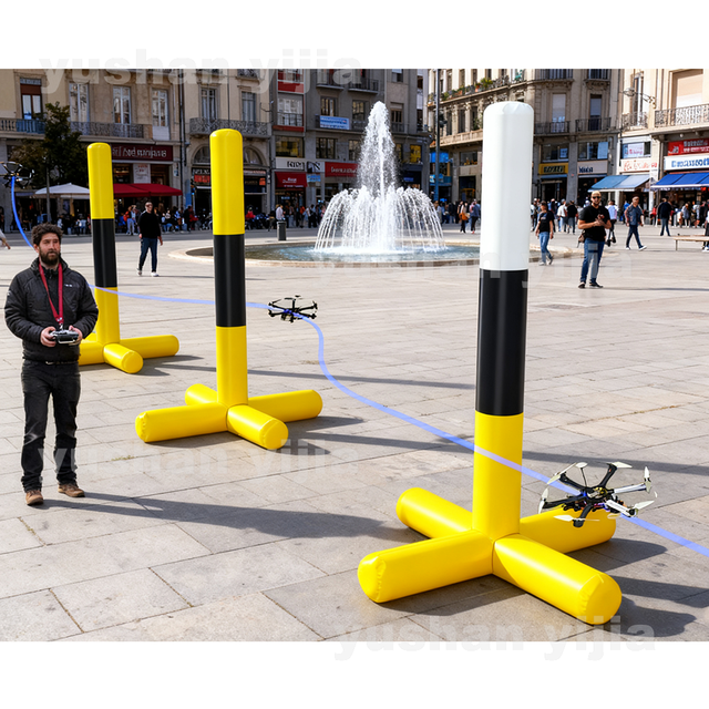 Custom PVC Inflatable Foldable Drone Training Obstacle Soccer Goal for Quadcopters CE Certified