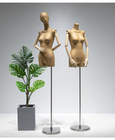 Mannequin de Couture Femme Adulte Demi-Corps Couleur Personnalisée Tête Chromée Bras Articulés en Métal Torsos en Tissu pour Magasin de Mode