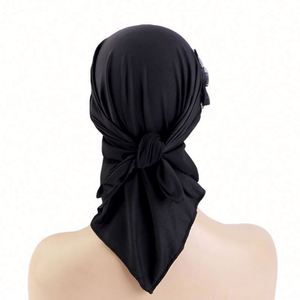 Wholesale Beauty Design Muslim Women Headscarf Accessories Solid Colors <b>Hijab</b> Headwraps Polyester Spandex All Seasons Custom - Product Image 6