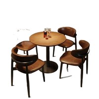 Ensemble table et chaises de pub vintage en métal avec dossier pour restaurant occidental, café, bar, salle à manger