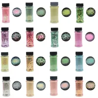 Paillettes holographiques épaisses en gros dans une bouteille à secouer 50g 80g 100g pour globe à neige DIY