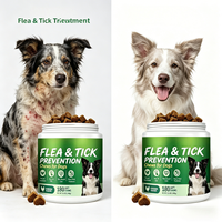 Friandises à mâcher OEM pour la santé naturelle de la peau et du pelage des chiens |   Complément Masticable Anti-Puces et Tiques Saveur Poulet Oméga 3 – 60/90/120 Comprimés