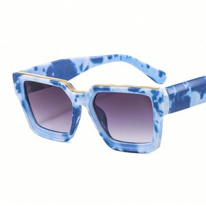 Gafas de Sol Cuadradas con Marco Grande y Estampado Colorido para Hombre y Mujer, Protección UV400, Novedad de Moda 2022 - Product Image 4